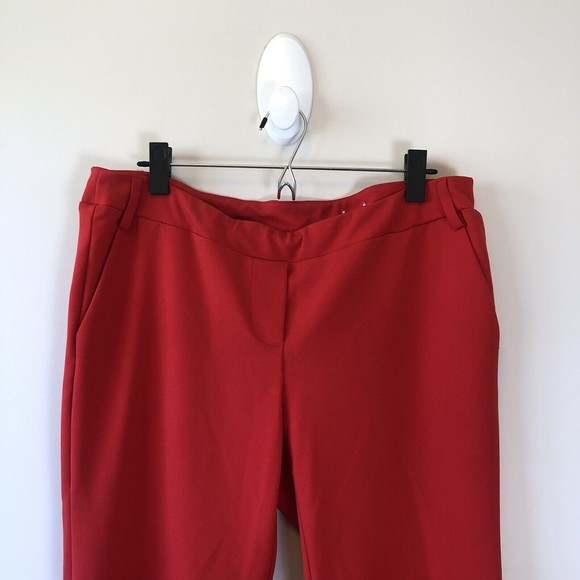 Jules & Leopold Red Trousers Cropped Stretch Pull On Casual Pants Size Large - Picture 5 of 10